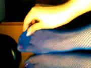 藍色情趣漁網襪淫女騷穴特寫